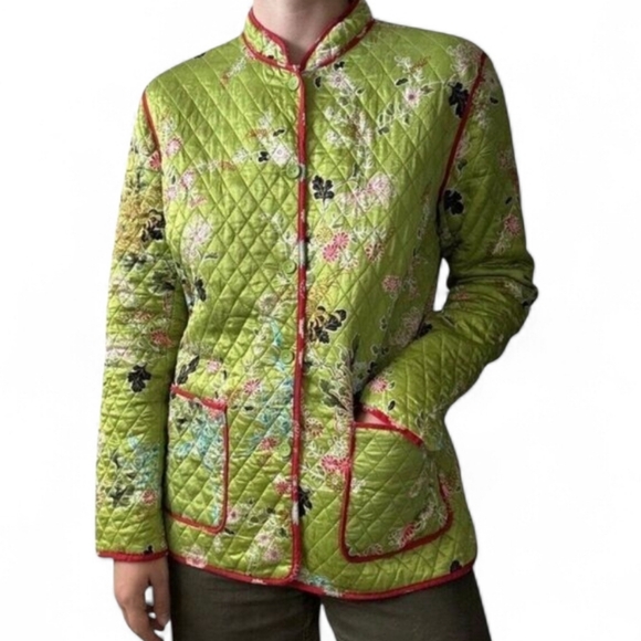 Anne Carson Jackets & Blazers - Anne Carson 100% Silk Quilted Jacket, Size Large